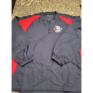 Boombah Pullover Jacket Mens M Navy Red Half Zip Lightweight Windbreaker Logo